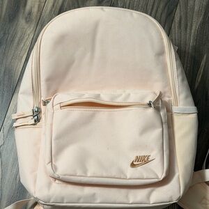 Nike Blush Pink Backpack with Gold Swoosh